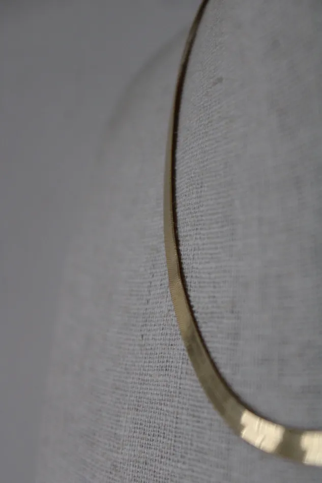 Necklaces Milor Milor Flat Herringbone Italy 14KT Yellow Gold Necklace
