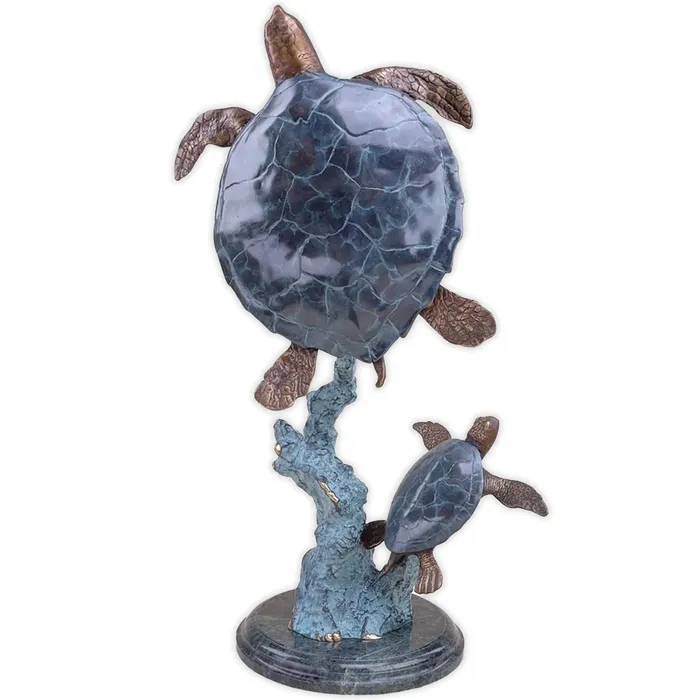 Necklaces Mother and Baby Sea Turtle Brass Marble Sculpture 27 x 19 x 14 SANPACIFICINTL Necklaces Mother and Baby Sea Turtle Brass Marble Sculpture 27 x 19 x 14 SANPACIFICINTL