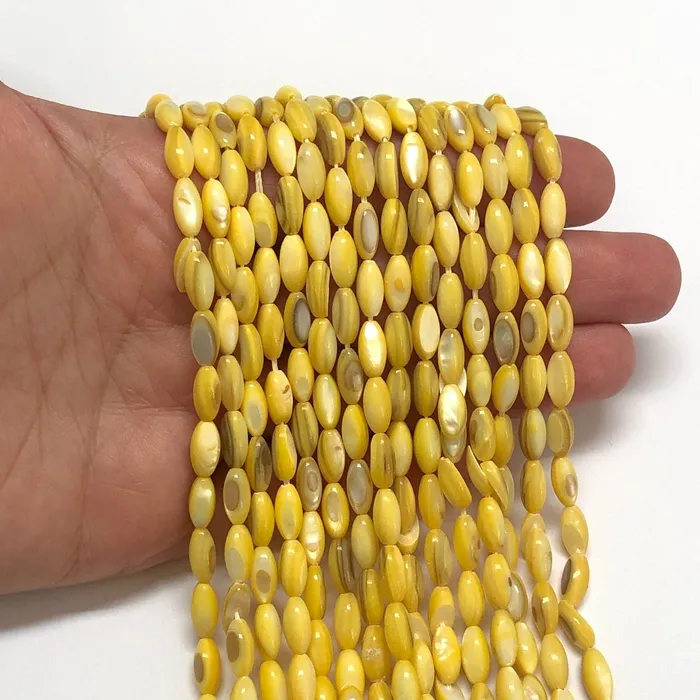 Necklaces Natural Mother of Pearl Colored Rice Beads155 Inches Strand Peppy Beads Necklaces Natural Mother of Pearl Colored Rice Beads155 Inches Strand Peppy Beads