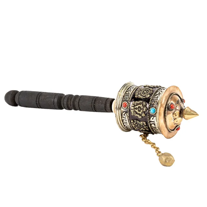 Necklaces Nirvana Mala Handheld Prayer Wheel with 8 Auspicious Symbols