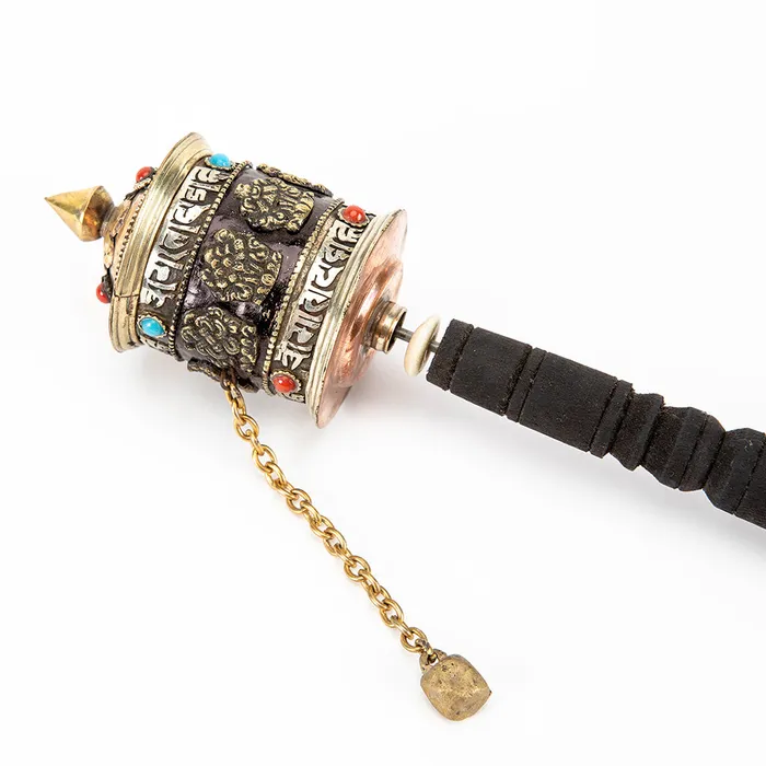 Necklaces Nirvana Mala Handheld Prayer Wheel with 8 Auspicious Symbols