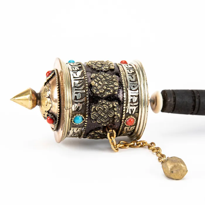 Necklaces Nirvana Mala Handheld Prayer Wheel with 8 Auspicious Symbols