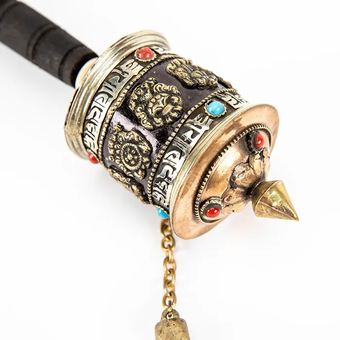 Necklaces Nirvana Mala Handheld Prayer Wheel with 8 Auspicious Symbols