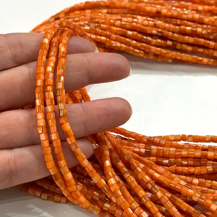 Necklaces Peppy Beads Natural Mother of Pearl Colored Cylinder Beads155 Inches Strand Necklaces Peppy Beads Natural Mother of Pearl Colored Cylinder Beads155 Inches Strand