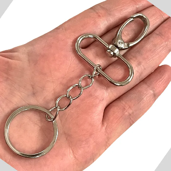 Necklaces Peppy Beads Rhodium Plated KeyringKeychains with Large Swivel Clasp Necklaces Peppy Beads Rhodium Plated KeyringKeychains with Large Swivel Clasp