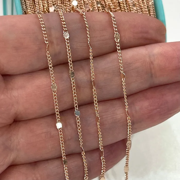 Necklaces Peppy Beads Rose Gold Plated Brass 15mm Soldered Chain With 23mm Balls 33 Feet 1 Meter