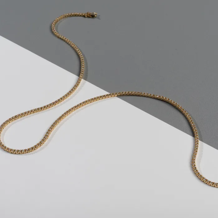 Necklaces RACHEL LYNN CHICAGO All The Way Yellow Gold 325cts Diamond 1750 Tennis Necklace
