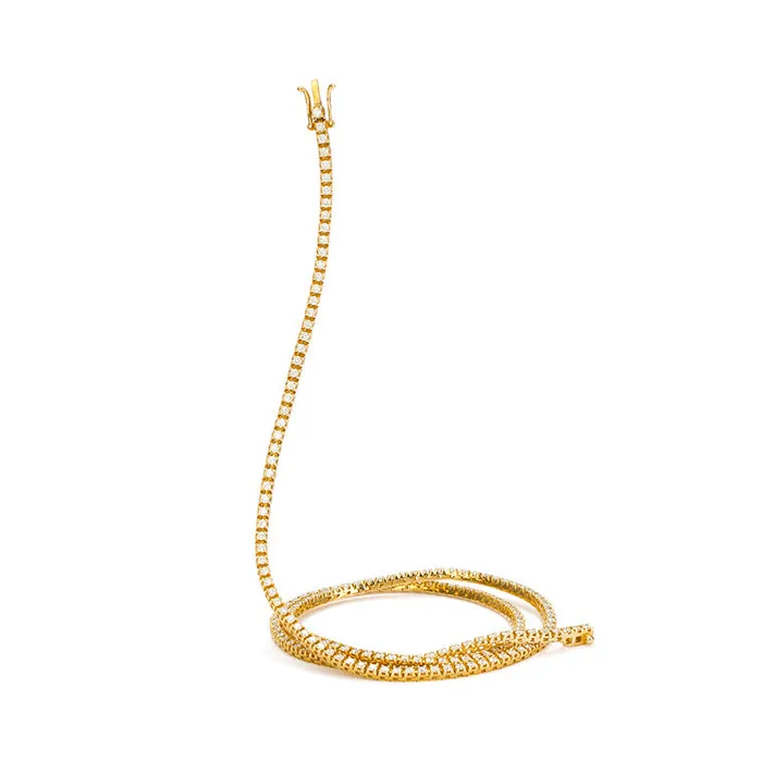 Necklaces RACHEL LYNN CHICAGO All The Way Yellow Gold 325cts Diamond 1750 Tennis Necklace