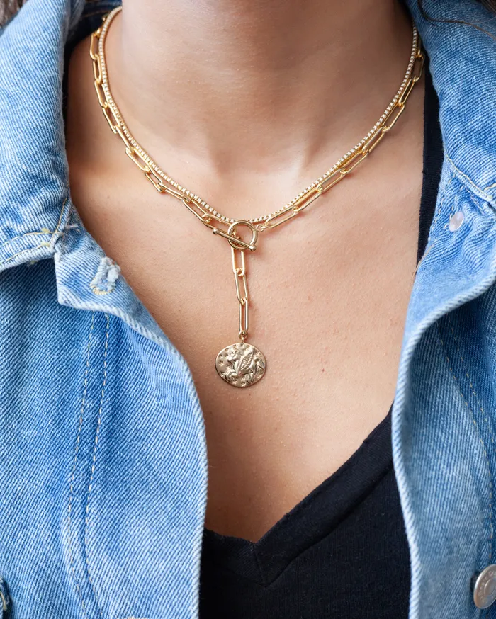 Necklaces RACHEL LYNN CHICAGO All The Way Yellow Gold 325cts Diamond 1750 Tennis Necklace