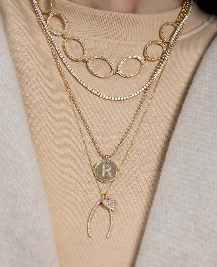 Necklaces RACHEL LYNN CHICAGO All The Way Yellow Gold 325cts Diamond 1750 Tennis Necklace