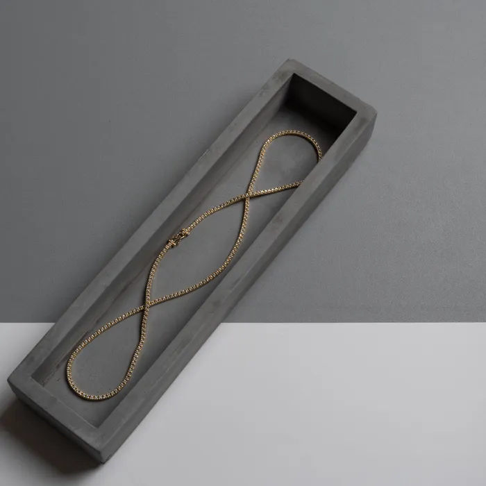 Necklaces RACHEL LYNN CHICAGO All The Way Yellow Gold 325cts Diamond 1750 Tennis Necklace
