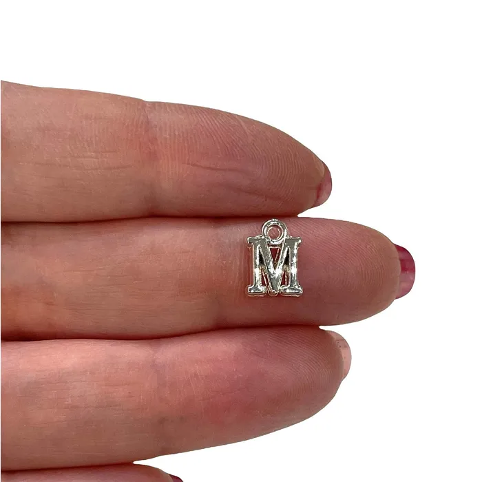 Necklaces Silver Plated Brass Initial Charms Peppy Beads Necklaces Silver Plated Brass Initial Charms Peppy Beads