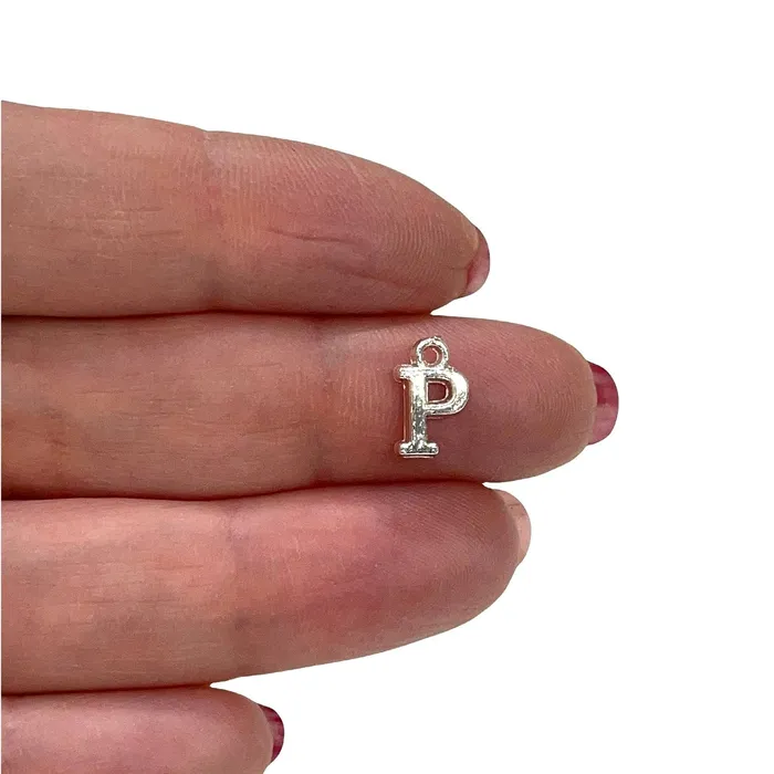 Necklaces Silver Plated Brass Initial Charms Peppy Beads Necklaces Silver Plated Brass Initial Charms Peppy Beads