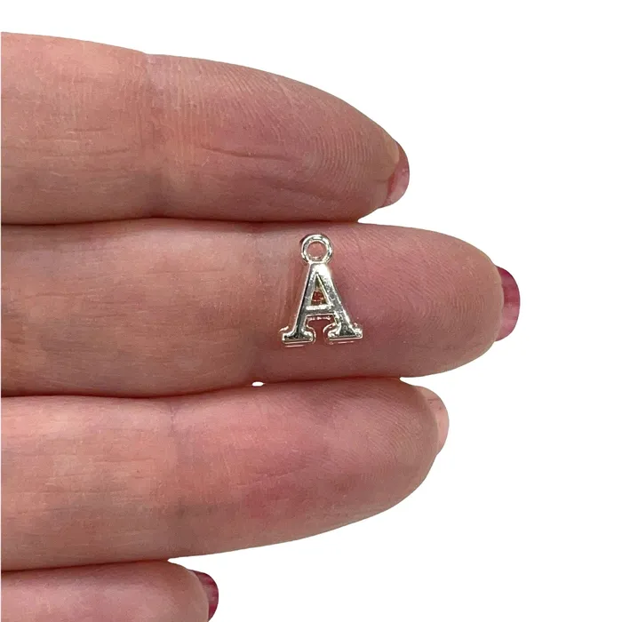 Necklaces Silver Plated Brass Initial Charms Peppy Beads Necklaces Silver Plated Brass Initial Charms Peppy Beads