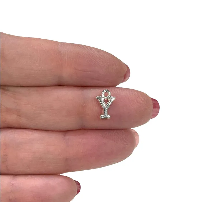 Necklaces Silver Plated Brass Initial Charms Peppy Beads Necklaces Silver Plated Brass Initial Charms Peppy Beads