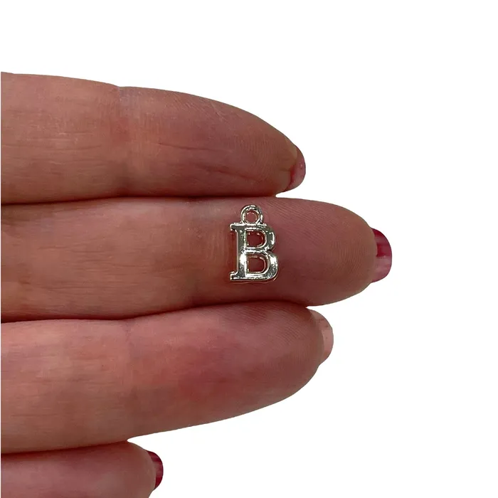 Necklaces Silver Plated Brass Initial Charms Peppy Beads Necklaces Silver Plated Brass Initial Charms Peppy Beads