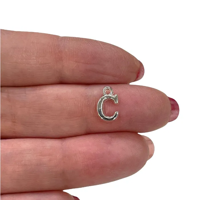 Necklaces Silver Plated Brass Initial Charms Peppy Beads Necklaces Silver Plated Brass Initial Charms Peppy Beads