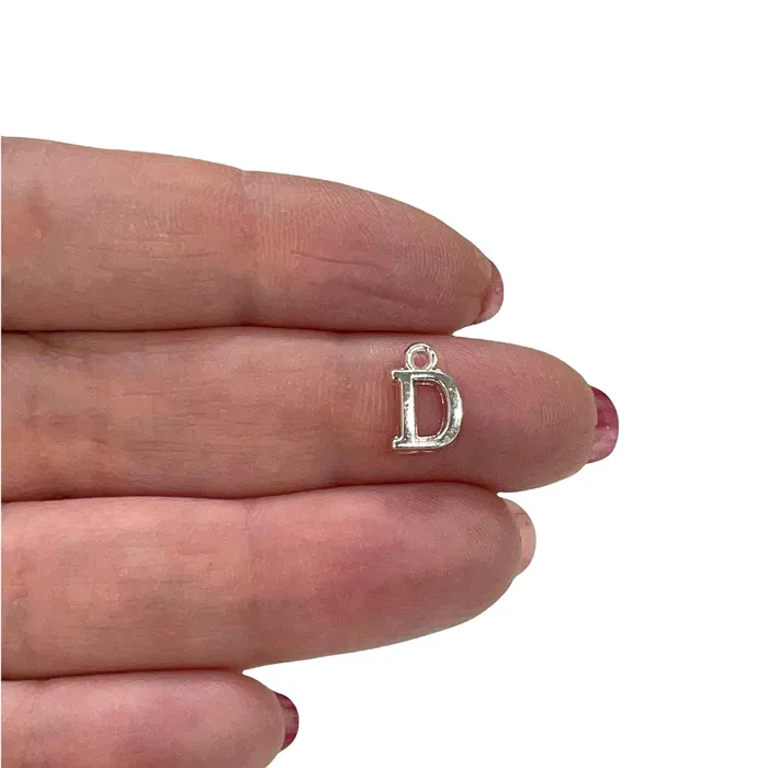 Necklaces Silver Plated Brass Initial Charms Peppy Beads Necklaces Silver Plated Brass Initial Charms Peppy Beads