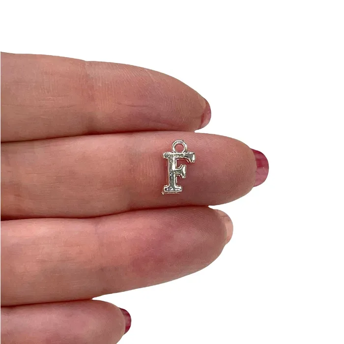 Necklaces Silver Plated Brass Initial Charms Peppy Beads Necklaces Silver Plated Brass Initial Charms Peppy Beads