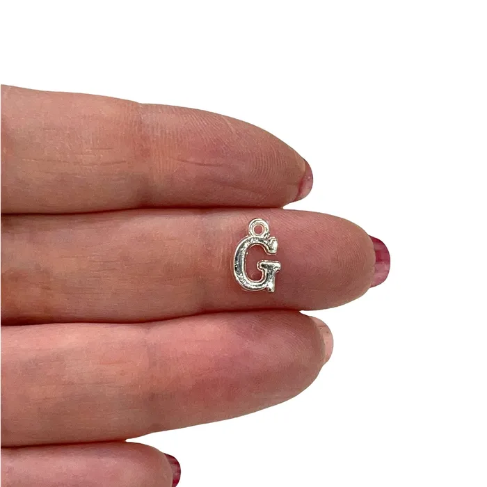 Necklaces Silver Plated Brass Initial Charms Peppy Beads Necklaces Silver Plated Brass Initial Charms Peppy Beads