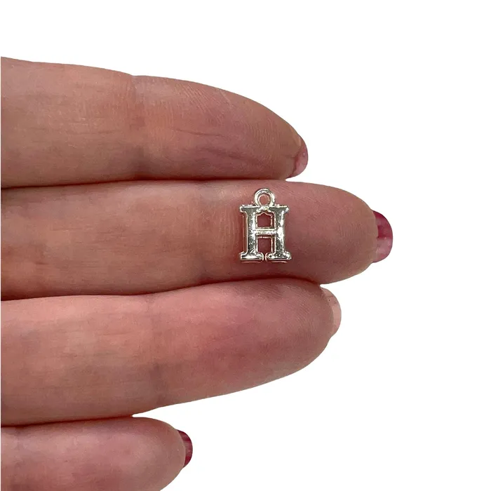Necklaces Silver Plated Brass Initial Charms Peppy Beads Necklaces Silver Plated Brass Initial Charms Peppy Beads