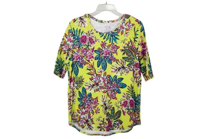 Necklaces Time And Tru Time And Tru Green Tropical Tee XL