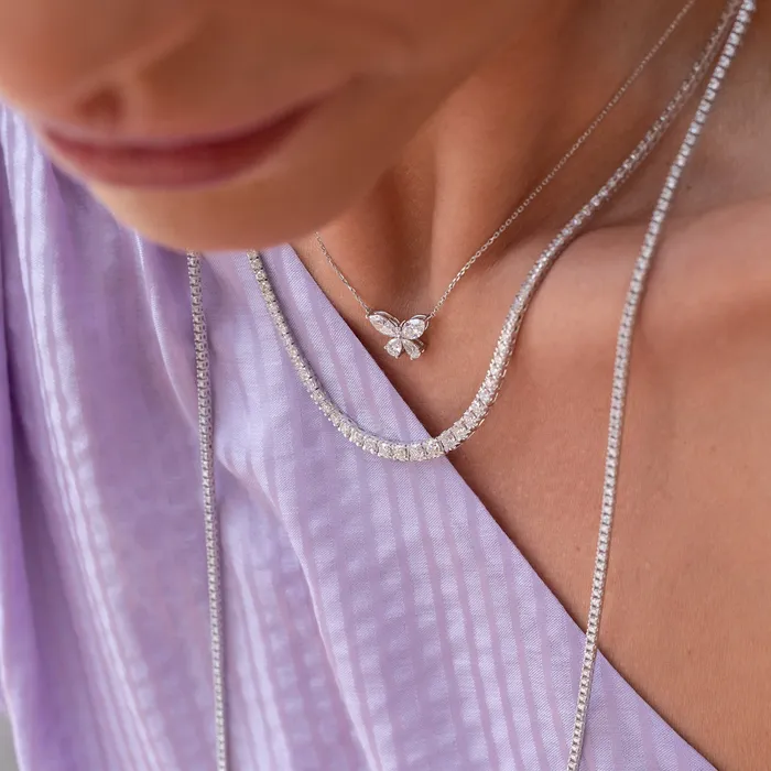 Necklaces White Gold All The Way Graduated 465cts Diamond 1800 Tennis Necklace RACHEL LYNN CHICAGO