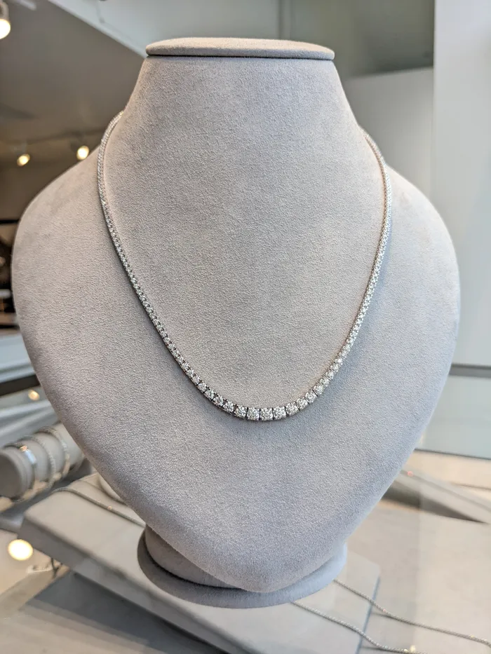 Necklaces White Gold All The Way Graduated 465cts Diamond 1800 Tennis Necklace RACHEL LYNN CHICAGO