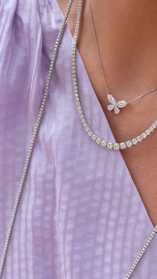 Necklaces White Gold All The Way Graduated 465cts Diamond 1800 Tennis Necklace RACHEL LYNN CHICAGO