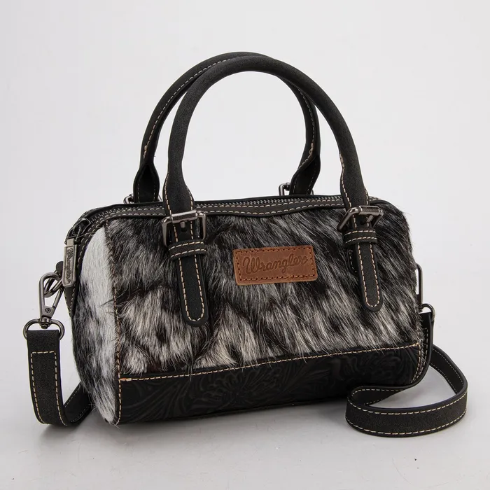 Necklaces Wrangler Genuine HairOn Cowhide Barrel BagCrossbody Black MONTANA WEST