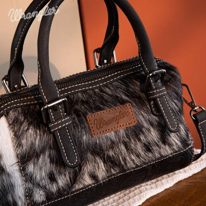 Necklaces Wrangler Genuine HairOn Cowhide Barrel BagCrossbody Black MONTANA WEST