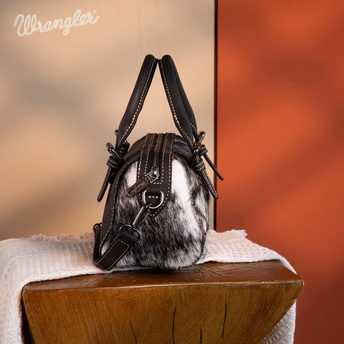 Necklaces Wrangler Genuine HairOn Cowhide Barrel BagCrossbody Black MONTANA WEST