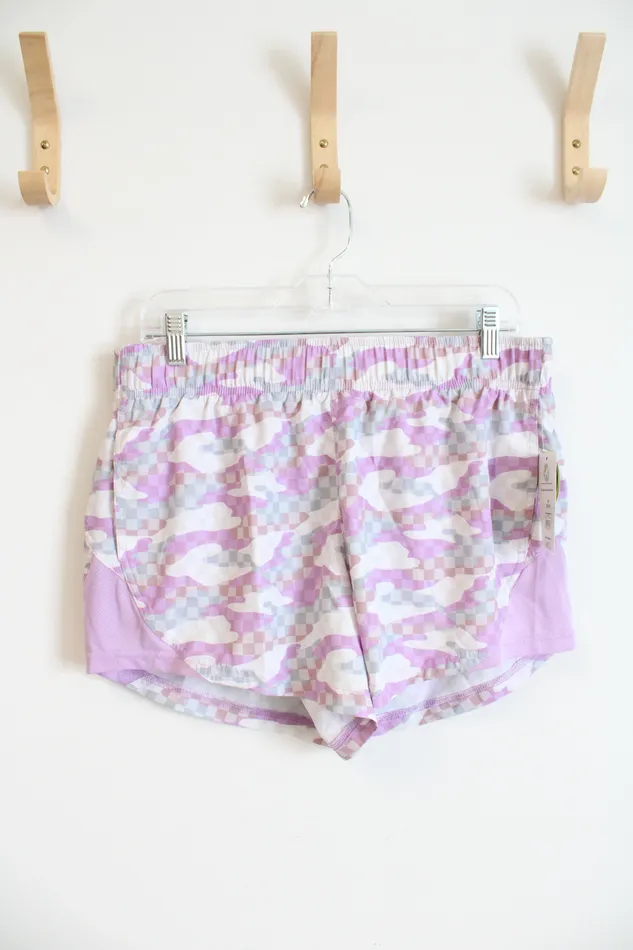 NEW Athletic Works Purple Patterned Athletic Shorts M Athletic Works Earrings NEW Athletic Works Purple Patterned Athletic Shorts M Athletic Works Earrings
