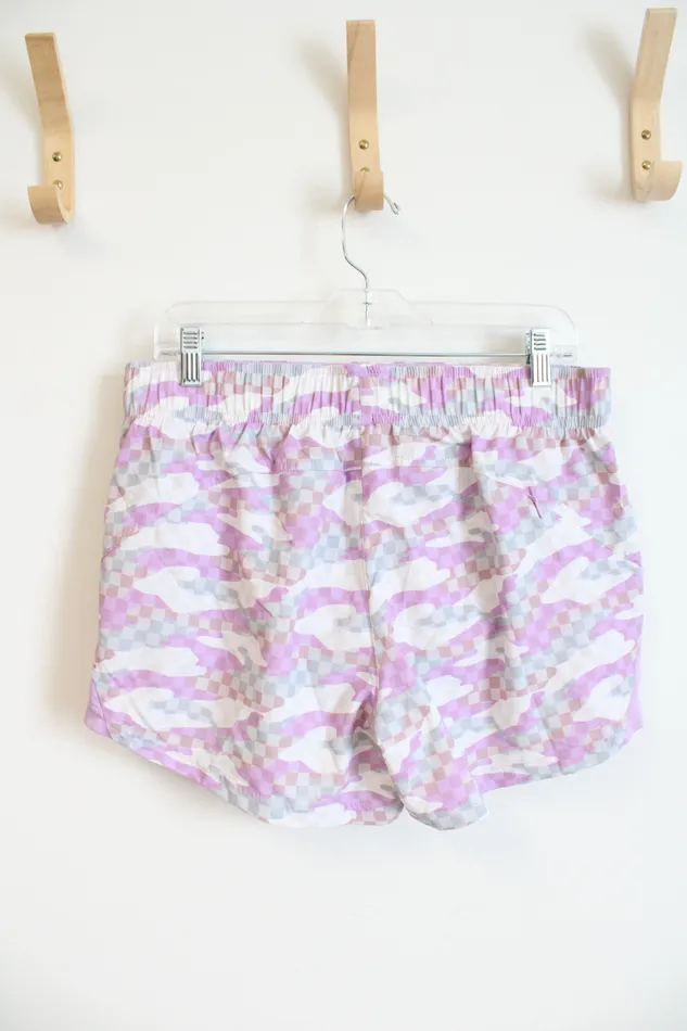 NEW Athletic Works Purple Patterned Athletic Shorts M Athletic Works Earrings