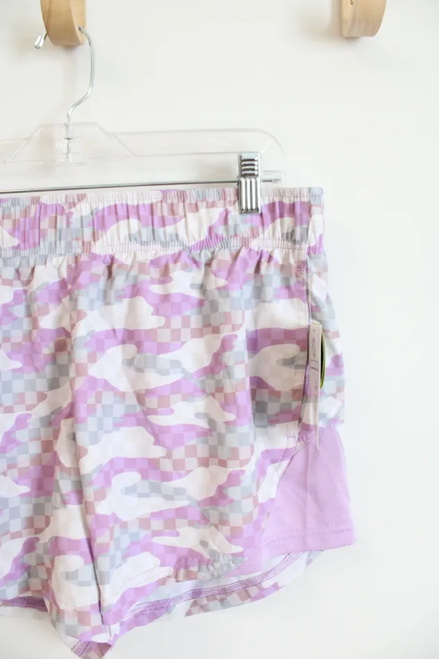 NEW Athletic Works Purple Patterned Athletic Shorts M Athletic Works Earrings