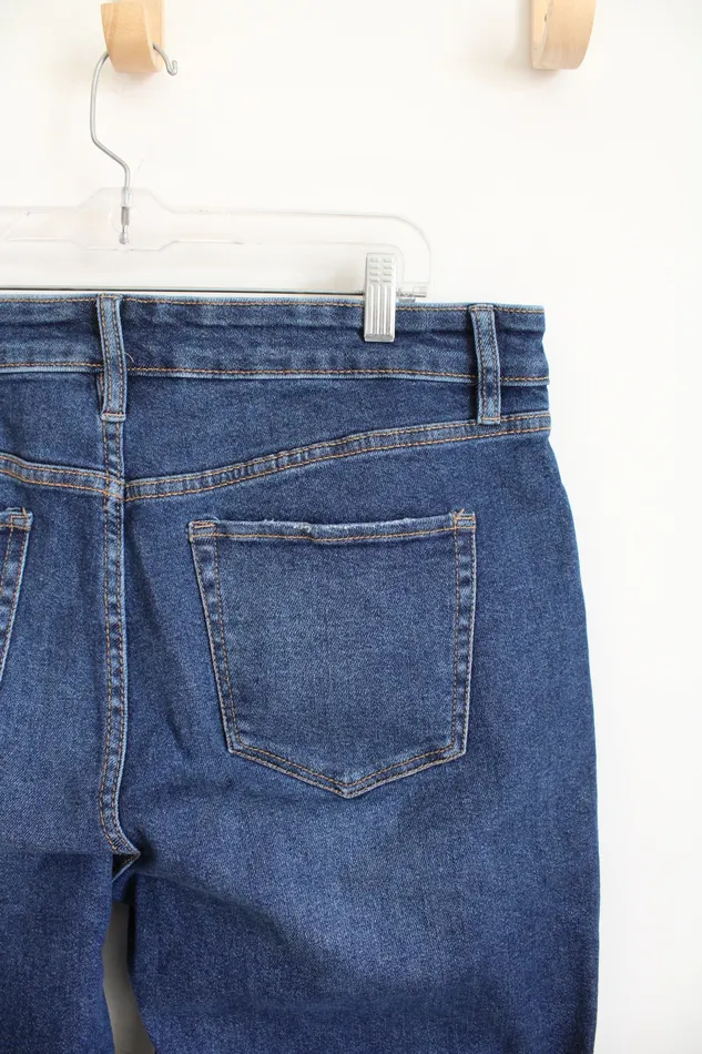 NEW Ava Viv Slim Straight Crop Distressed Jeans 16W Ava Viv Earrings