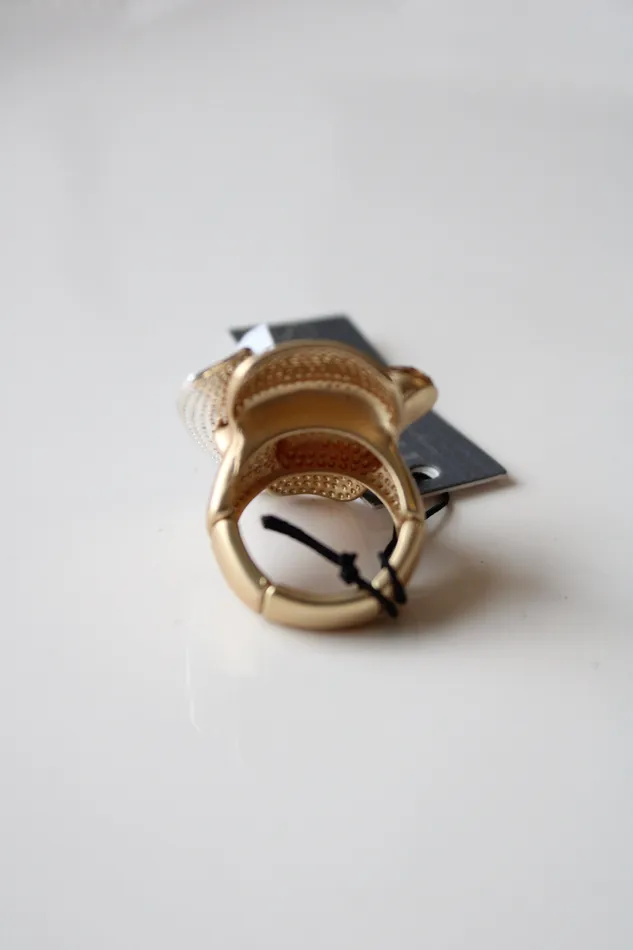 NEW Howards Textured Gold Silver Rhinestone Ring Size 7 Howards Rings