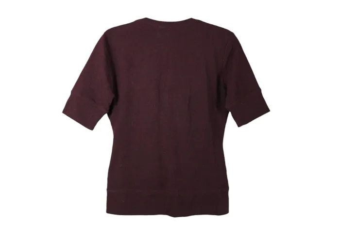 New York Company Earrings NYC Sport Burgundy Stretch Sweatshirt Top S