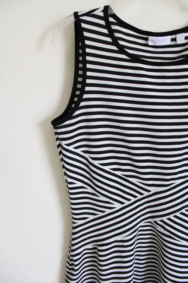 New York Company Rings New York Co Black White CrissCross Stripe Dress M