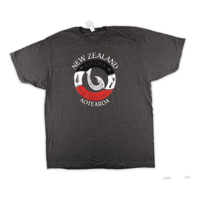 New Zealand Swirl Heather Charcoal Mens TShirt 2XL GREATMOUNTAINWE Rings