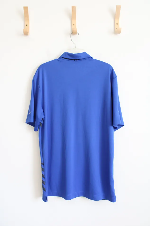 Nike Golf DriFit Barefoot Resort Club The Dye Club Blue Black Polo Shirt L Nike Rings