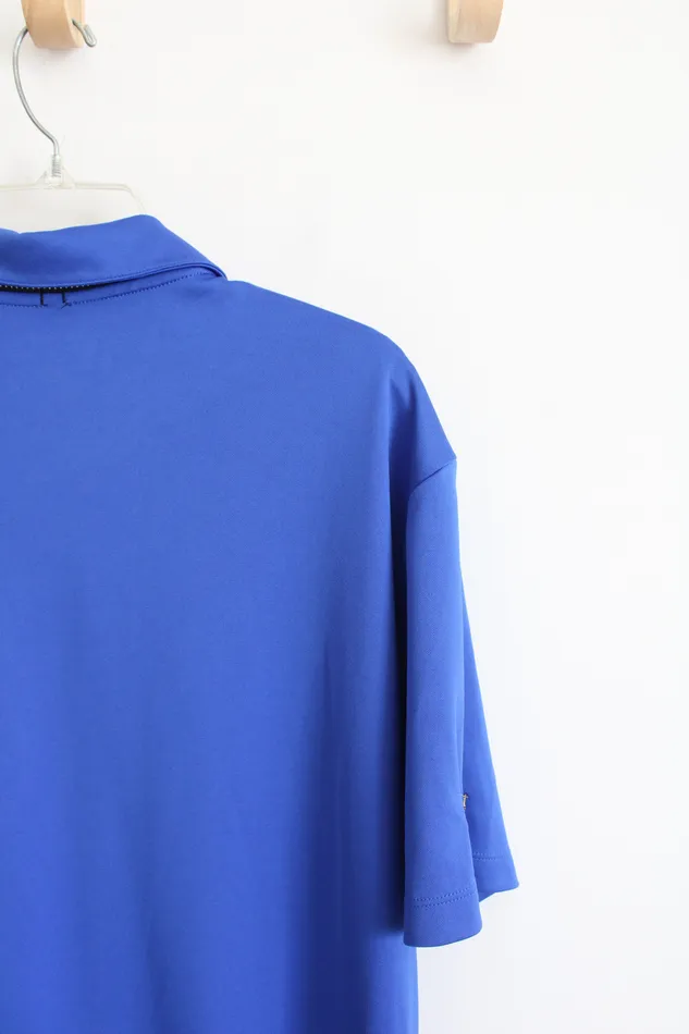 Nike Golf DriFit Barefoot Resort Club The Dye Club Blue Black Polo Shirt L Nike Rings