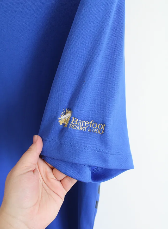Nike Golf DriFit Barefoot Resort Club The Dye Club Blue Black Polo Shirt L Nike Rings
