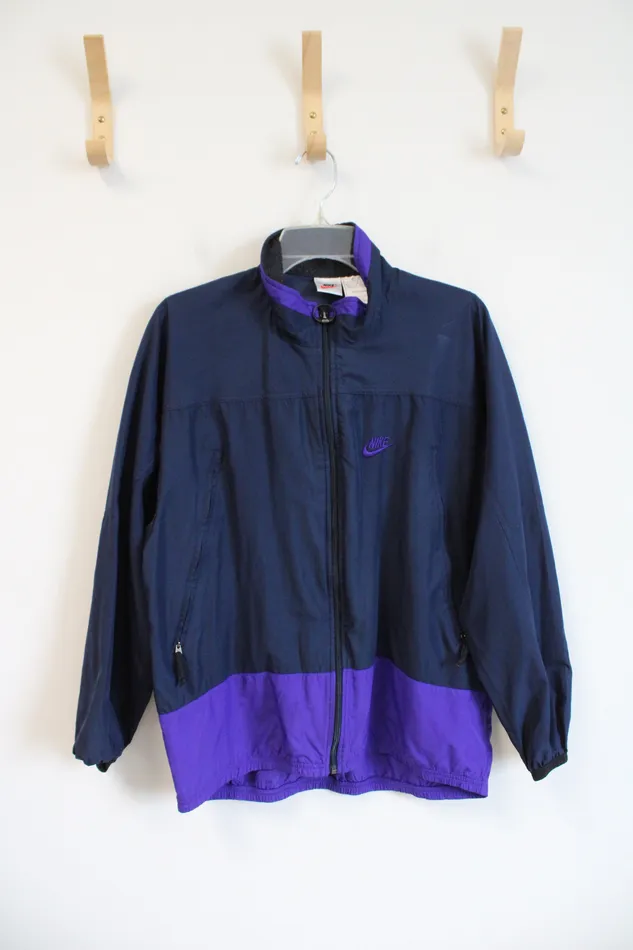 Nike Navy Purple Windbreaker Jacket M 1012 Nike Earrings