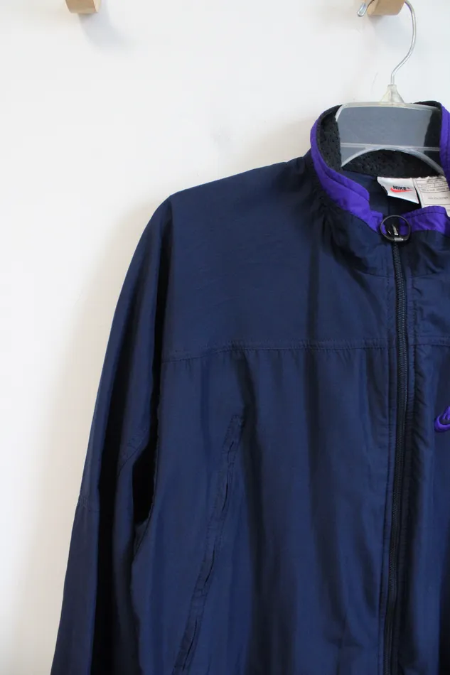 Nike Navy Purple Windbreaker Jacket M 1012 Nike Earrings