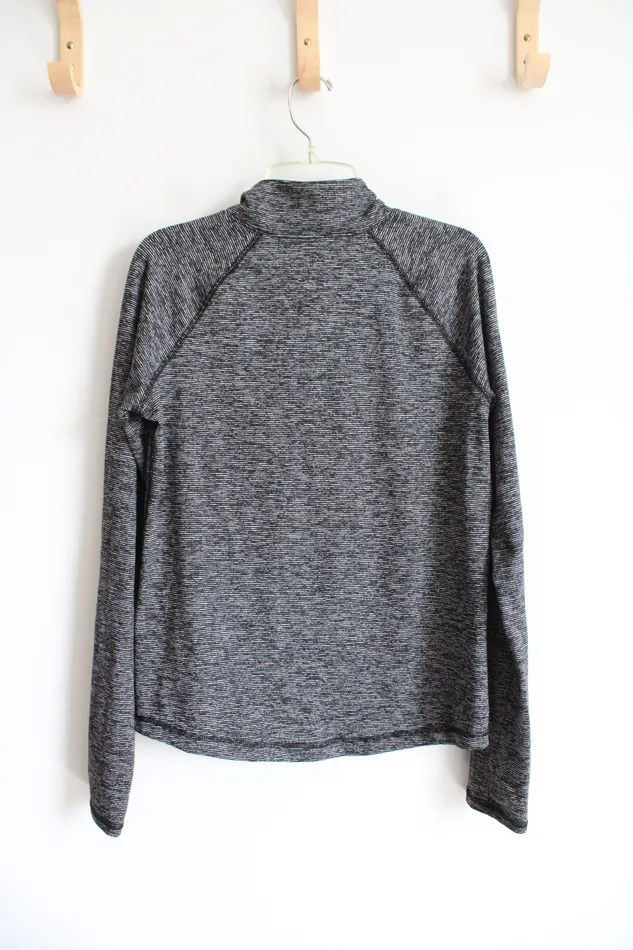 Old Navy Active Black Gray Striped Quarter Zip Athletic Sweatshirt XL 14 Old Navy Rings