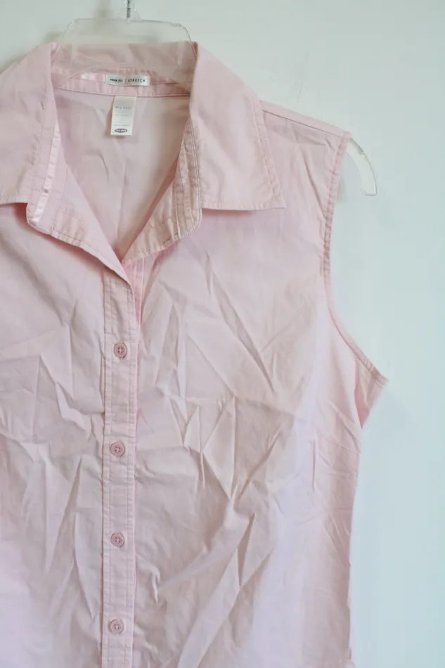 Old Navy Earrings Old Navy Easy Fit Stretch Pink Collared Tank L