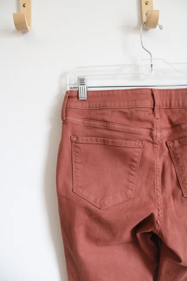 Old Navy Earrings Old Navy Rockstar Mid Rise Super Skinny Terracotta Orange Jeans 6