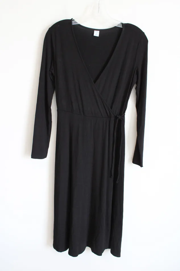 Old Navy Rings Old Navy Black Long Sleeved Wrap Dress XS