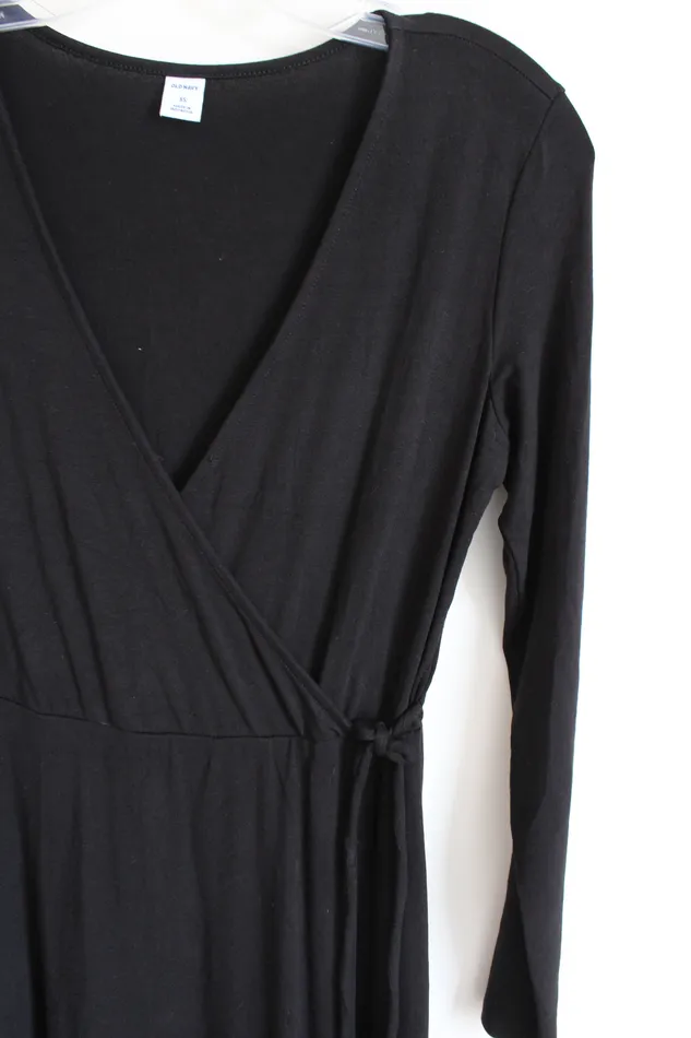 Old Navy Rings Old Navy Black Long Sleeved Wrap Dress XS